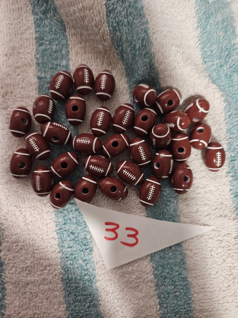 Mini Football Beads in Brown - Craft and Décor Pack